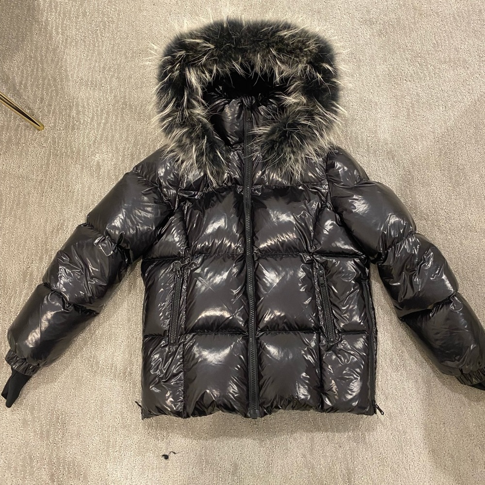 Scotch bonnet girls black down puffer coat